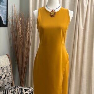 Sleeveless Mustard Sheath Dress - Elegant Women’s Work & Event Dress
